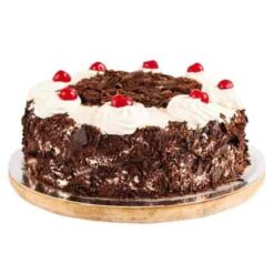 Dark Forest Indulgence Black Forest cake with chocolate layers, whipped cream, and cherries.