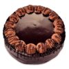 Ultimate Chocolate Indulgence—multi-layer chocolate cake with ganache and chocolate decorations.
