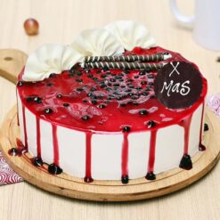 Blueberry Dream Treat cake with blueberry topping and creamy frosting