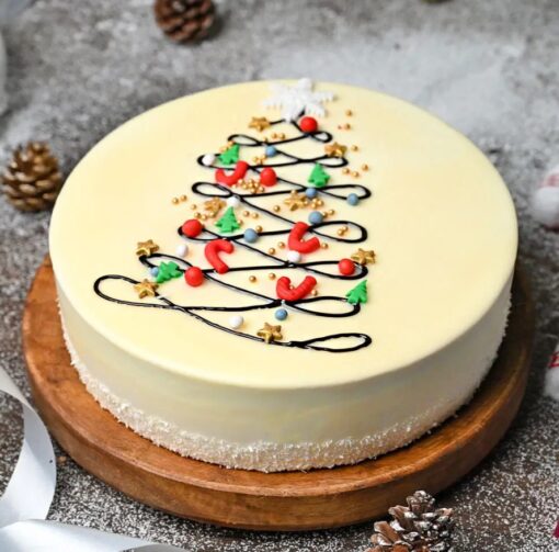 Sparkling Shining Vanilla Xmas Cake – Perfect dessert for Christmas celebrations.