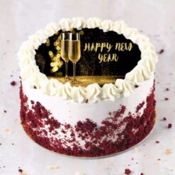 New Year Champagne Charm cake with elegant champagne-inspired decoration