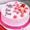 New Year Berry Charm strawberry cake decorated with fresh berries and festive accents