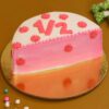 Petal Charm Half Cake with elegant floral decoration and smooth frosting