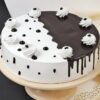 Whipped Chocolate Vanilla Dream cake with light whipped cream frosting and chocolate-vanilla layers.