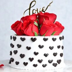 Dreamy Choco Vanilla Cake with chocolate and vanilla layers, topped with creamy frosting.