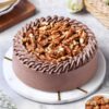 Crunchy Walnut Chocolate Cake with rich chocolate layers and toasted walnuts.