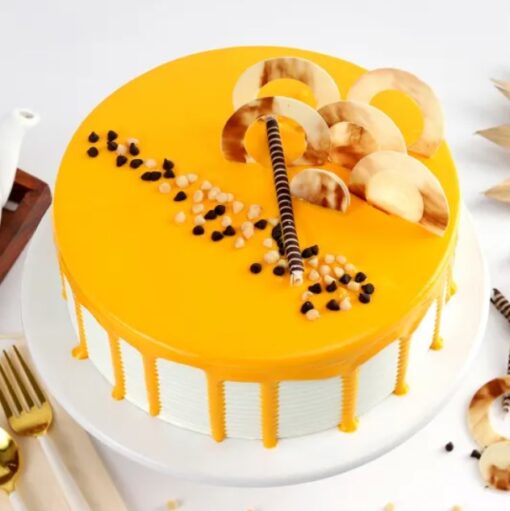Butterscotch Dream Cake with creamy butterscotch frosting and caramel drizzle.