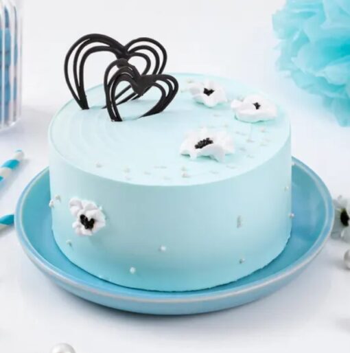 Blue Crystal Cream Cake with soft blue frosting and creamy layers.