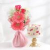 Premium cake and fresh flower gift combo by Bake & Bloom Bliss, perfect for birthday and anniversary celebrations with same-day delivery