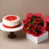 Amour Petals & Sweet Bliss featuring romantic flowers and delicious cake for special occasions