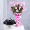 Blush Romance Celebration – elegant soft blush flowers with gift combo for special occasions
