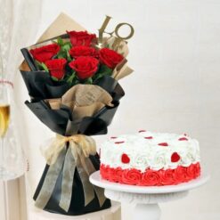Scarlet Love Bloom – vibrant scarlet rose bouquet for romantic occasions