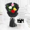 Velvet Rose Chocolate Delight – bouquet of fresh velvet roses with rich chocolate treats gift set