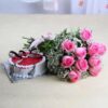 Graceful Roses & Cake Delight with fresh roses and cake combo for gifting on special occasions
