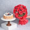 Rosy Butterscotch Bliss – Butterscotch Cake and Rose Gift Combo