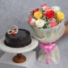 Kiss of Truffles & Roses – rich truffles paired with fresh rose bouquet for romantic gifts