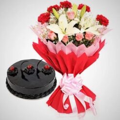 Scarlet Truffle Desire – rich red velvet truffle cake with decadent chocolate layers.