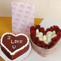 Lavish Roses & Sweet Treat featuring fresh roses and delicious dessert gift