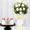 Eternal Romance Roses & Cake with romantic roses and a delicious cake for special occasions