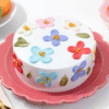 Serene Garden Blossom Cake with delicate floral decorations