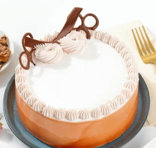 Delectable butterscotch cake with caramel drizzle and butterscotch chips